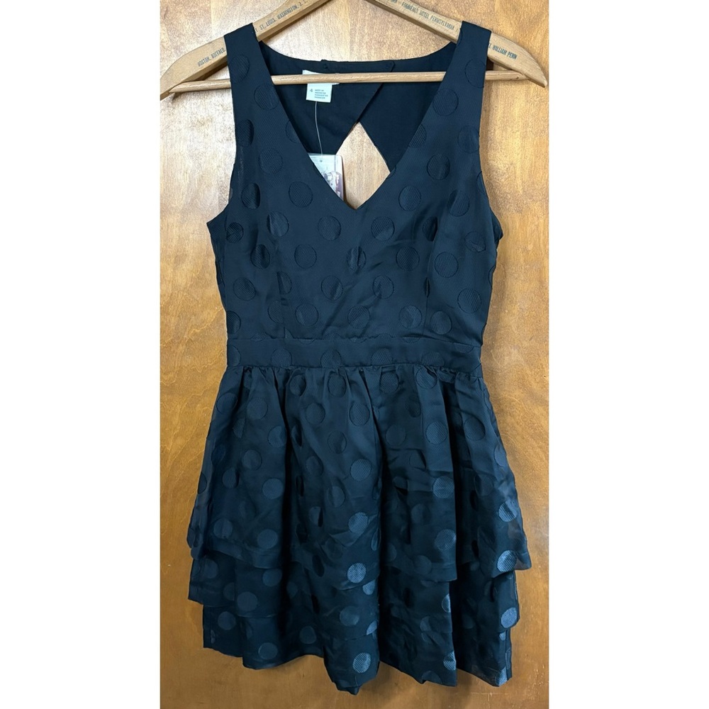 Urban Outfitters Cooperative Black Polka Dot Tiered Mini Dress NWT 4 Formal Y2K